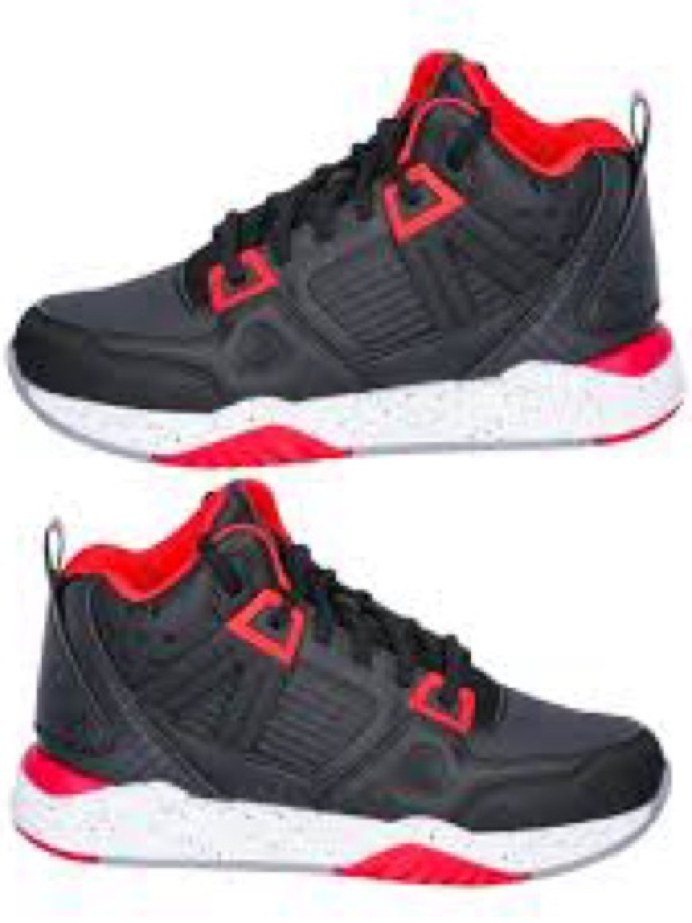 AND1 Black and Red Basketball High-Top Sneakers boys size 6